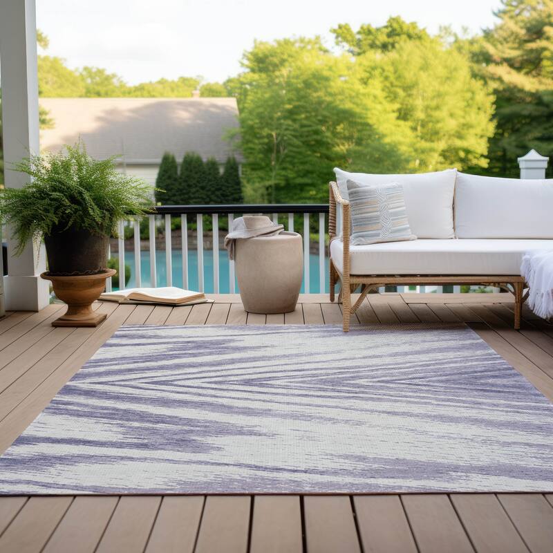Machine Washable Indoor/ Outdoor Chantille Chevron Modern Rug
