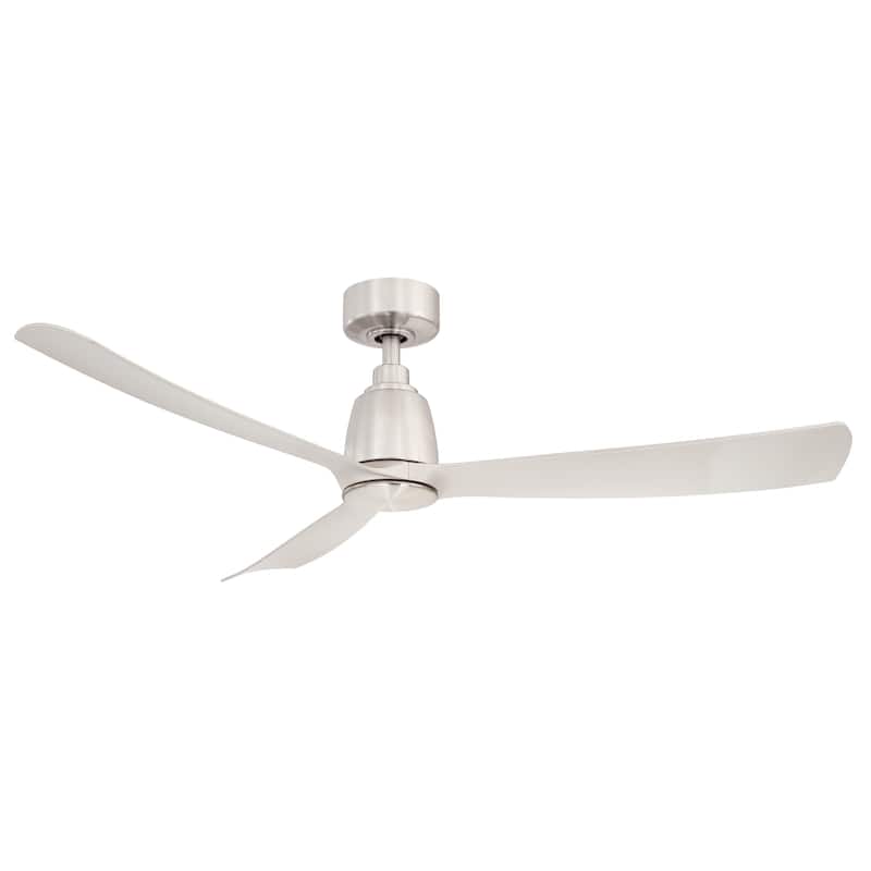 Fanimation Kute 52 inch Indoor/Outdoor Smart Ceiling Fan with Remote - Brushed Nickel - Hardwired