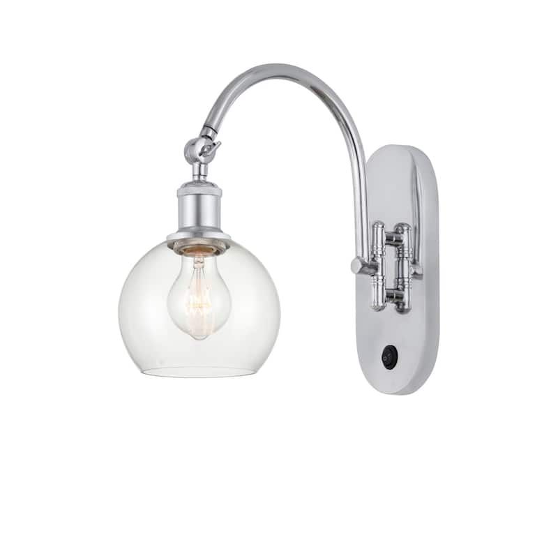 Innovations Lighting 518-1W-12-6 Athens Sconce Athens 12" Tall Wall - Polished Chrome / Clear