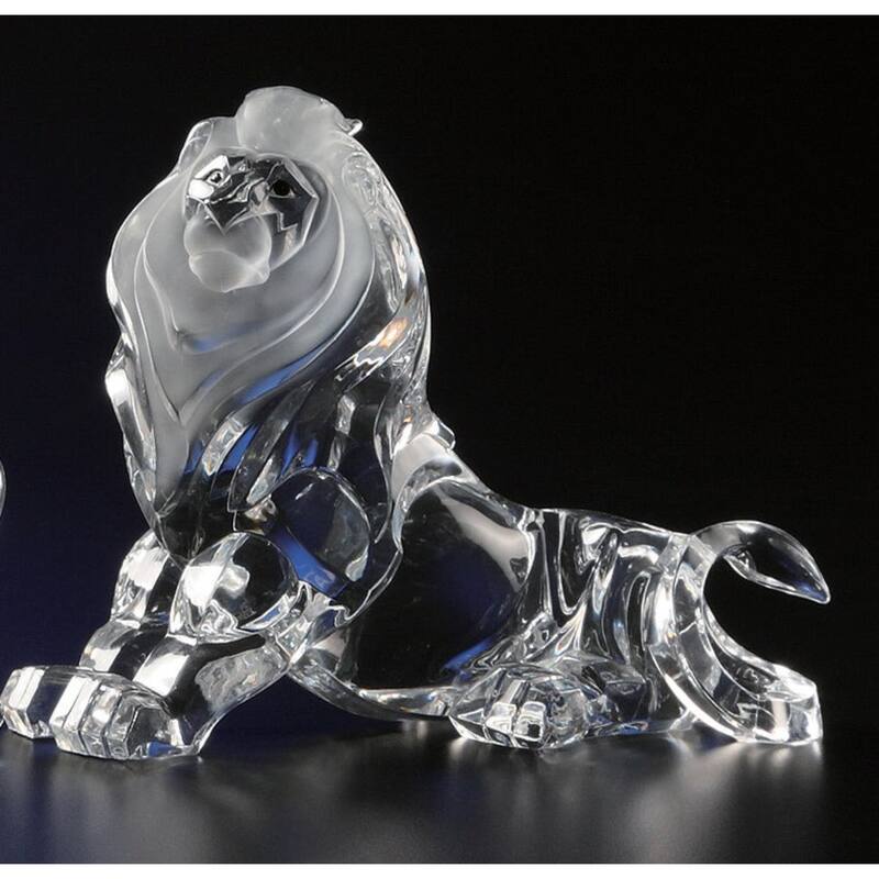 Icy Crystal Lion Tabletop Figurines - 5.5" - Set of 2