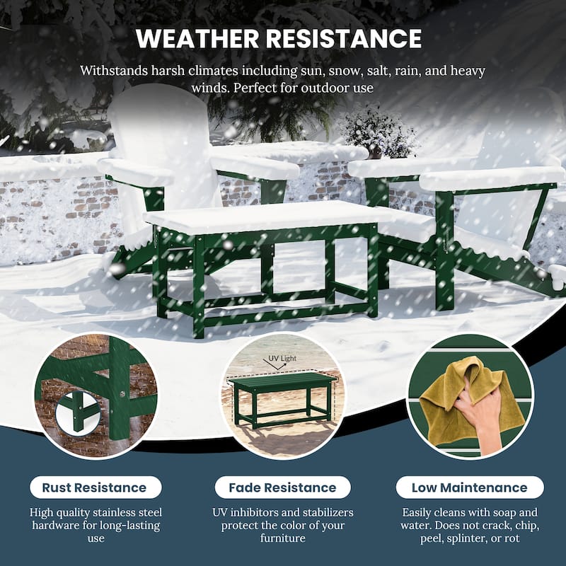 Laguna Hdpe All Weather Outdoor Patio Rectangular Coffee Table
