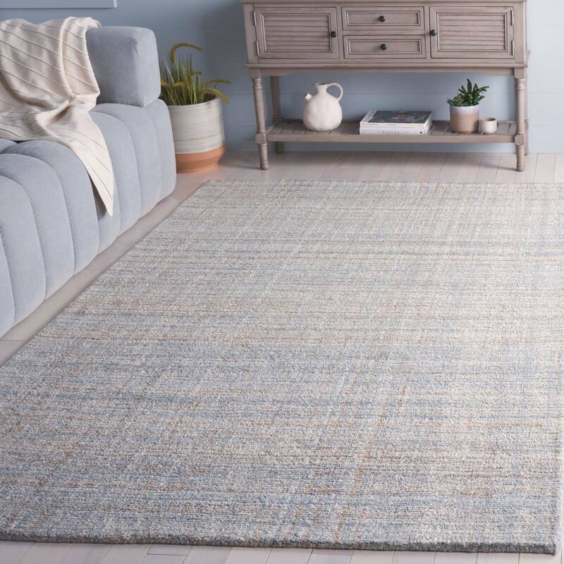SAFAVIEH Handmade Abstract Cliff Rug - 8' x 10' - Light Blue/Grey