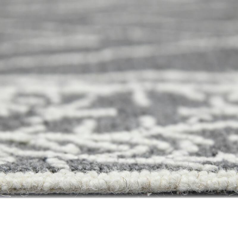 Bakari Oxbow Dark Gray Hand-Hooked Wool Area Rug