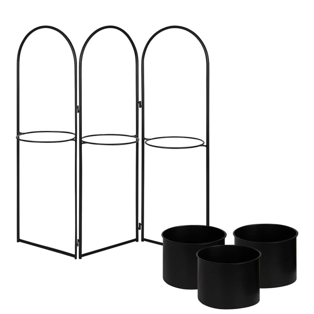 Kate and Laurel Gayla Metal Panel Planter - 31x7.5x30