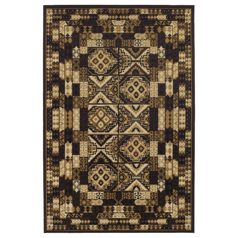 Geometric Tile Traditional Indoor Runner or Area Rug by Superior