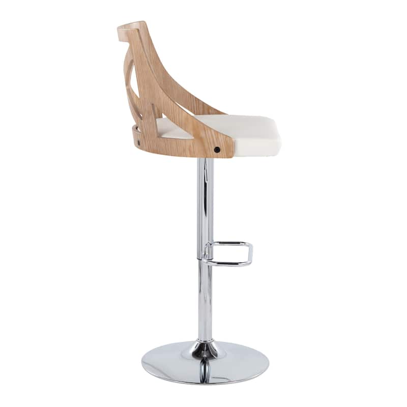 The Gray Barn Charlotte Adjustable Bar Stool with Rounded Rectangular Footrest (Set of 2)