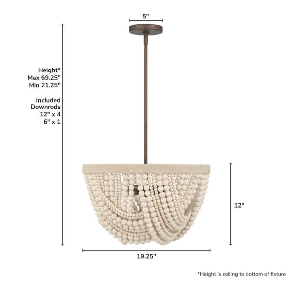 dimension image slide 1 of 4, Hunter Autumndale Chandelier - Dining Room, Entry, Living Room - Organic Modern