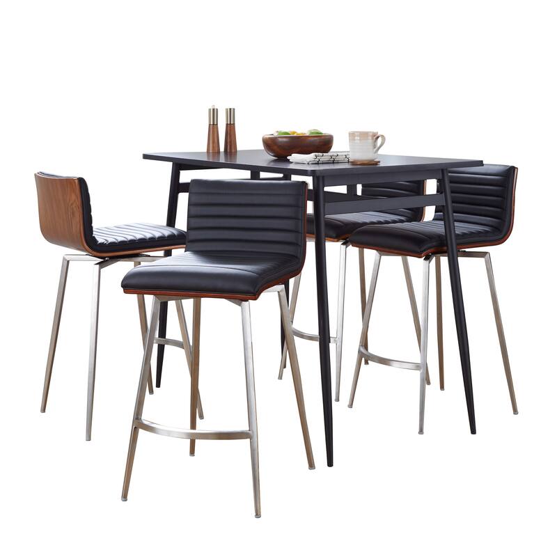 Porch & Den Naldi-Mason Swivel 5-Piece Counter Height Dining Set