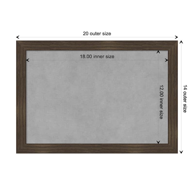 Amanti Art Woodgrain Stripe Chocolate Framed Magnetic Board - Board Size 18x12