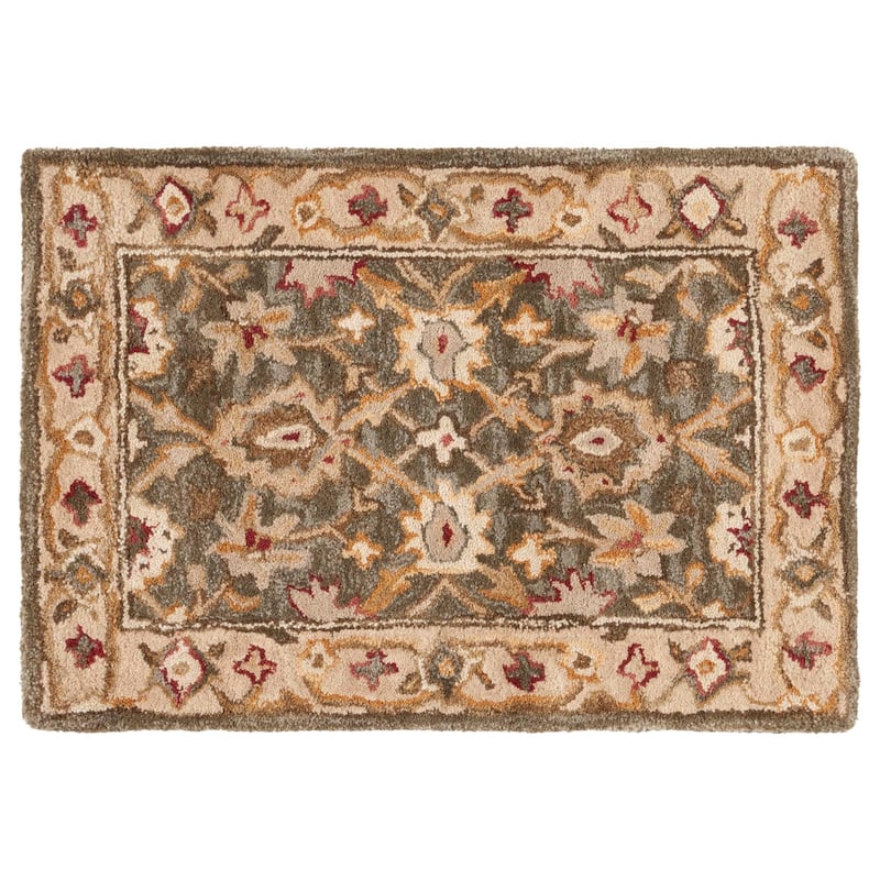 SAFAVIEH Handmade Anatolia Ylvije Traditional Oriental Hand-spun Wool Rug - 2' x 3' - Brown/Ivory