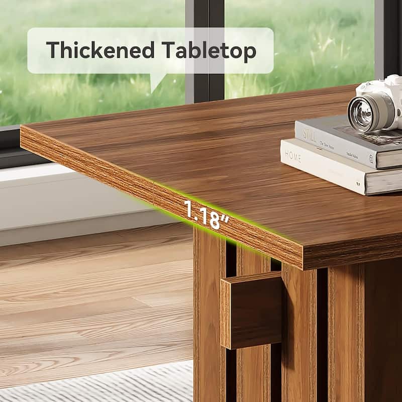 63" Farmhouse Rectangular Dining Table for Kitchen Dining Room - 31.1"D x 63"W x 29.92"H