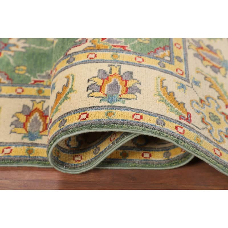 Green Oushak Accent Rug Hand-Knotted Wool Carpet - 3'4" x 4'10"