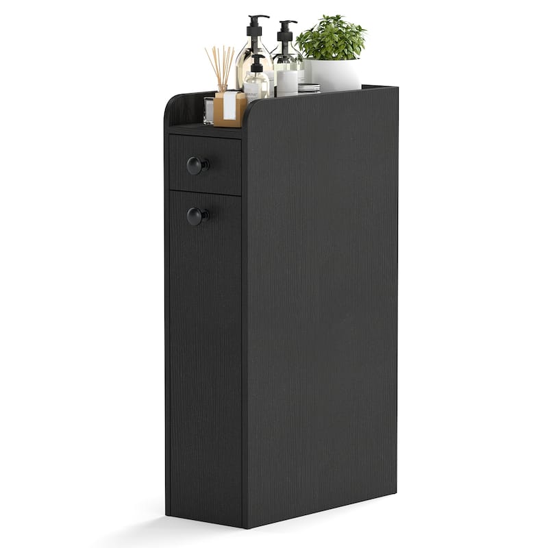 Gymax Small Bathroom Storage Cabinet 4-Tier Narrow Toilet Side Storage