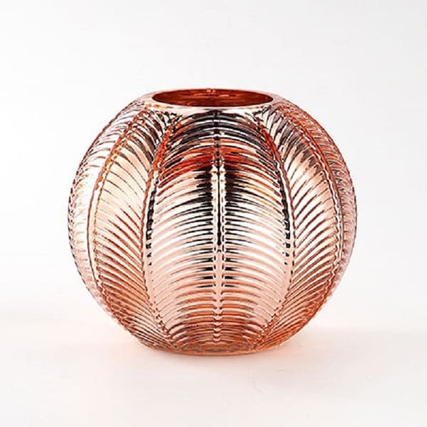 6” Copper Finish Handblown Glass Tabletop Decor - N/A
