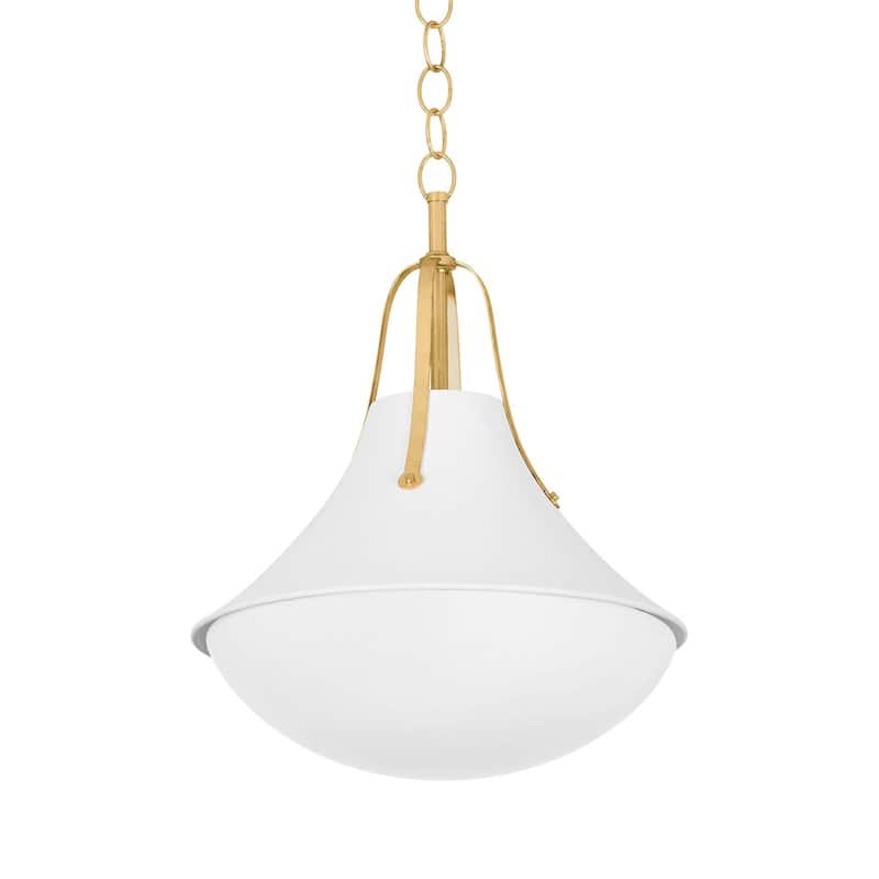 Hudson Valley Lighting 4516 Coventry 16" Wide Pendant - Vintage Gold Leaf / White Plaster