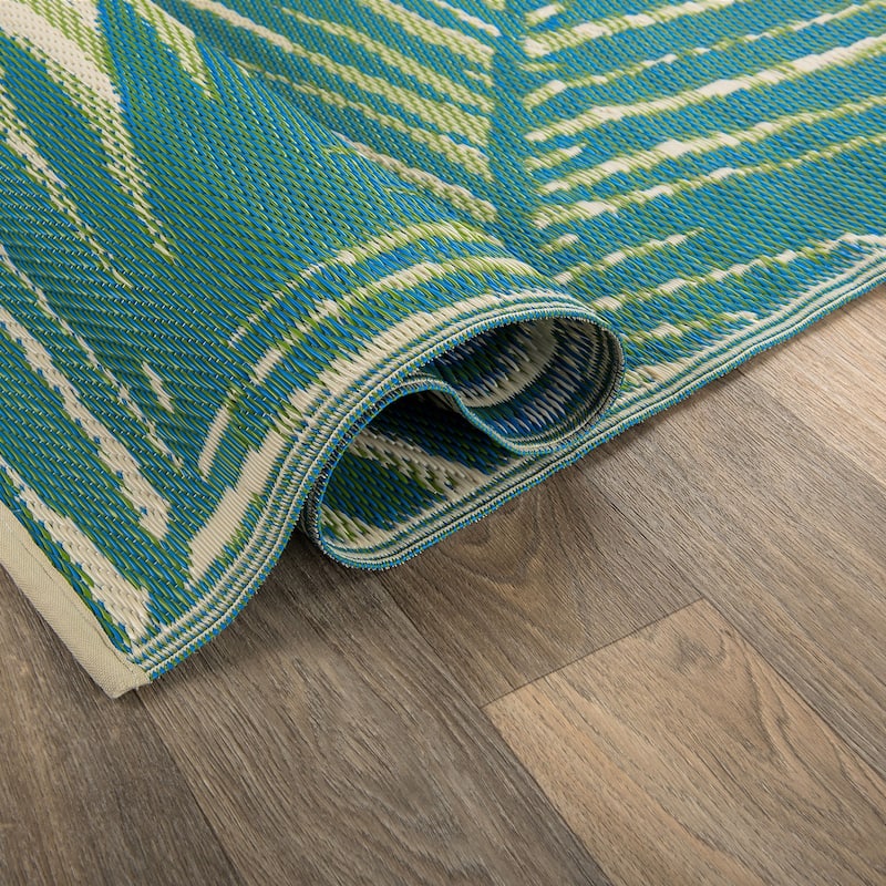 Tropical Floral Reversible Plastic Outdoor Rugs