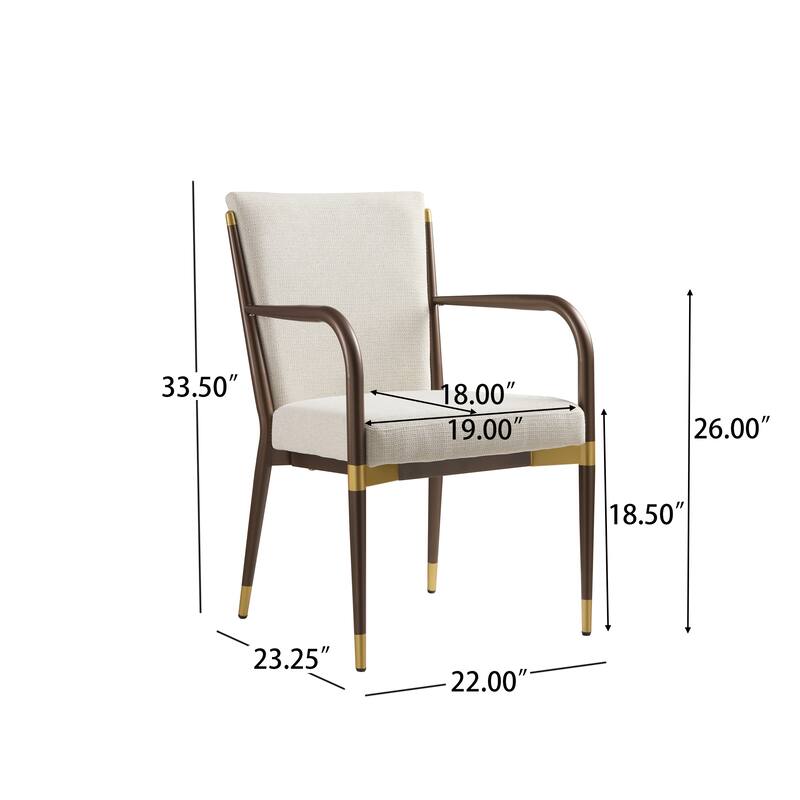 Christopher Knight Home - Modern Upholstered Metal Base Dining Armchair with Solid Back (Set of 2)