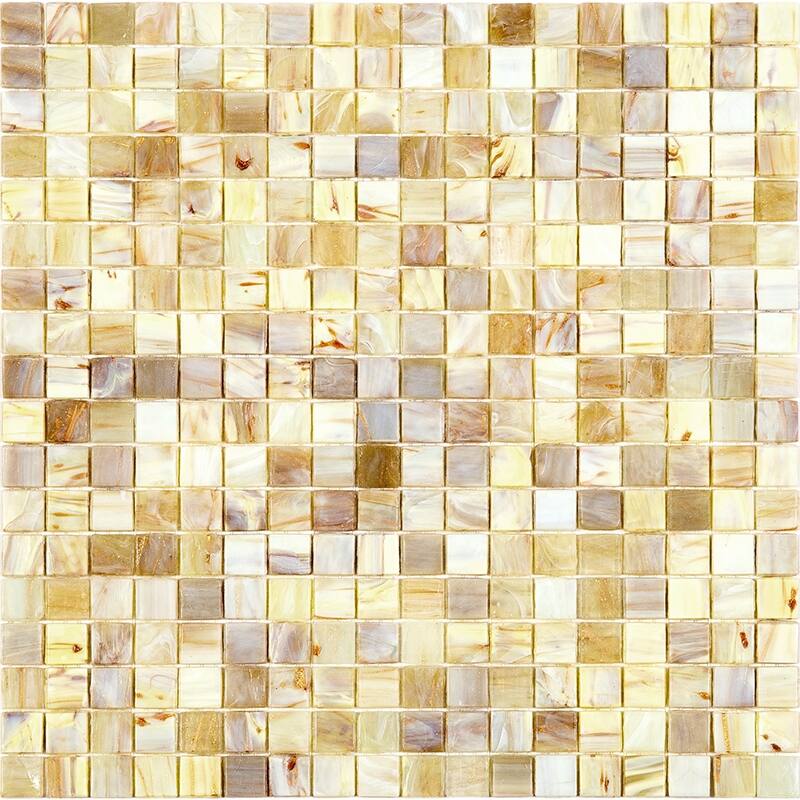 Apollo tile 12" x 12" Skosh Glossy Parchment Beige Glass Tile (18.69 sq ft/case) - 20 Pack