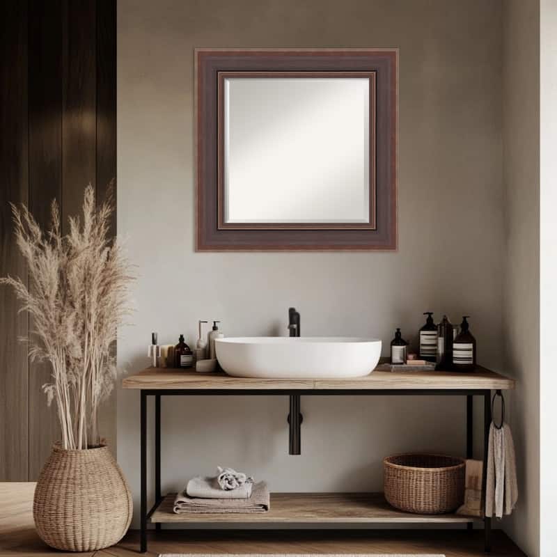 Moab Brown Bronze Beveled Framed Bathroom Vanity Wall Mirror - Moab Brown Bronze