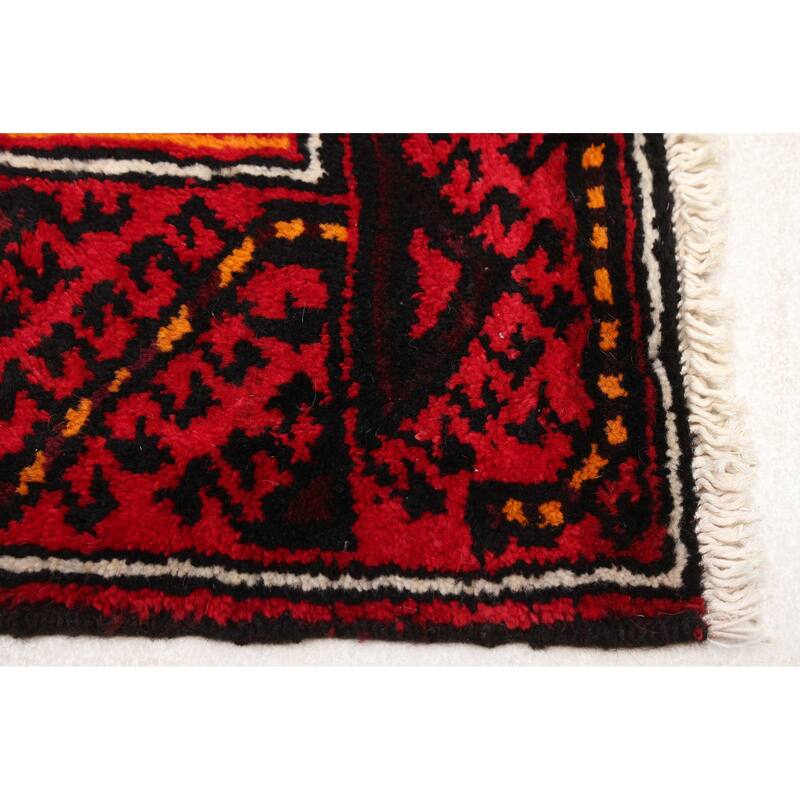 ECARPETGALLERY Hand-knotted Baluch Orange, Red Wool Rug - 3'0 x 5'6