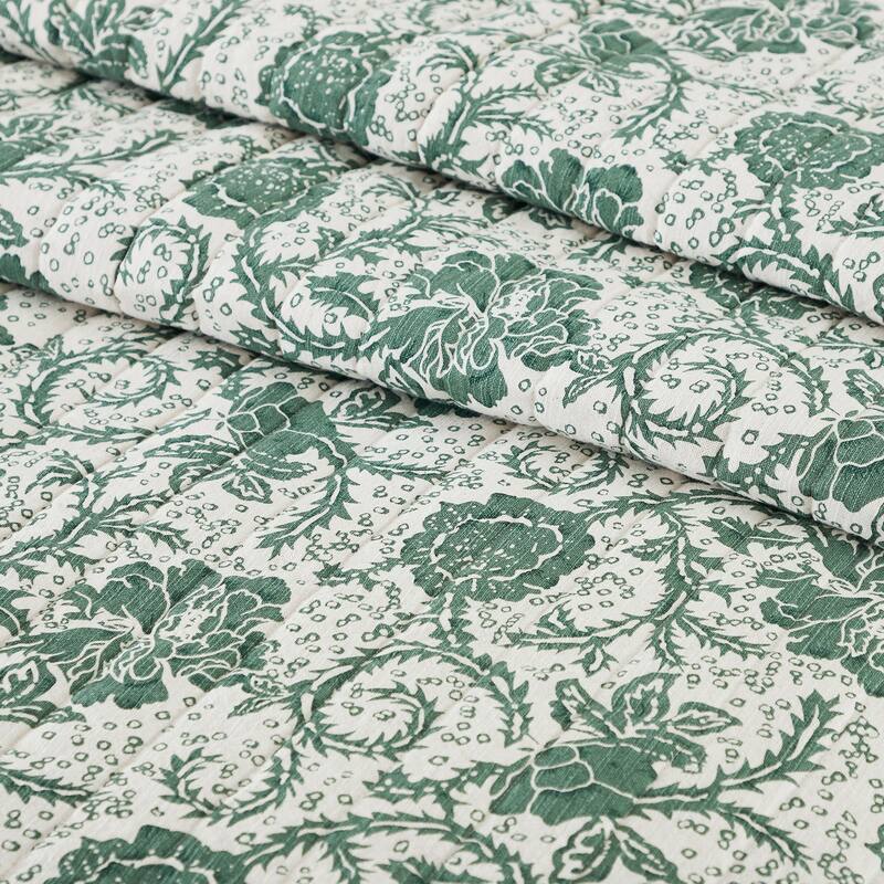Dorset Green Floral Quilt