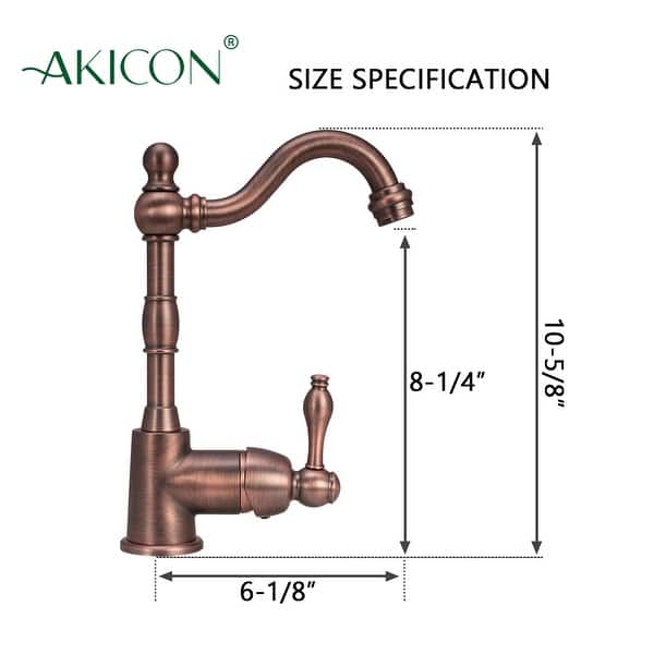 dimension image slide 7 of 8, One-Handle Widespread Kitchen Bar Faucet