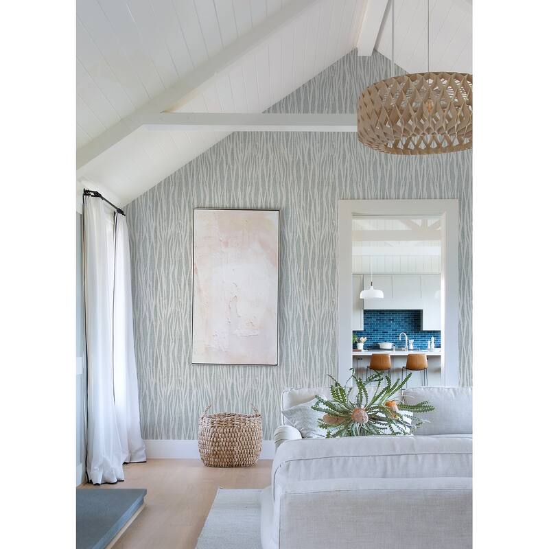 Scott Living Nazar Light Grey Stripe Wallpaper