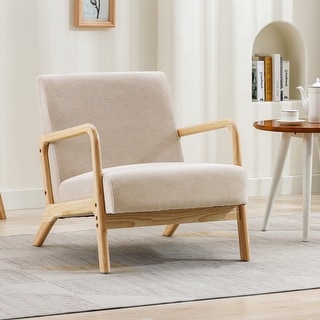 Lounge Accent Chair with Solid Wood Frame - Bed Bath & Beyond - 38944537