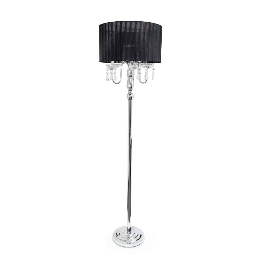 Lalia Home 62" Glamorous Chrome Cascading Crystal Floor Lamp - 62