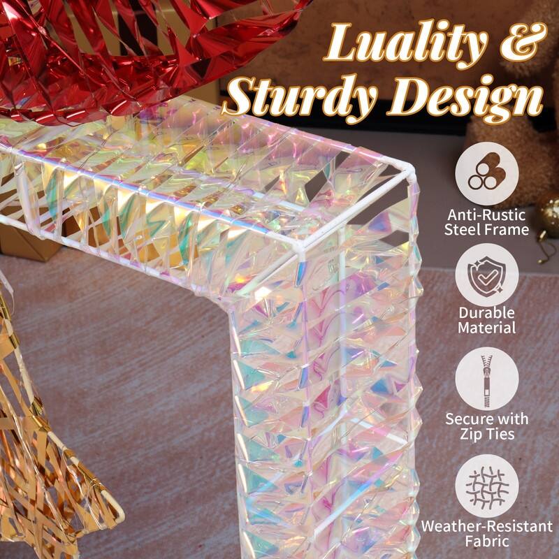 Set of 3 Lighted Iridescent Cut-out Gift Box Christmas Decorations, Pre-lit Holiday Decor for Xmas Decor Holiday Displays