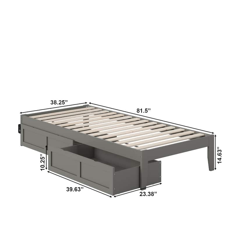 AFI Colorado Platform Bed with Storage and Charging Station