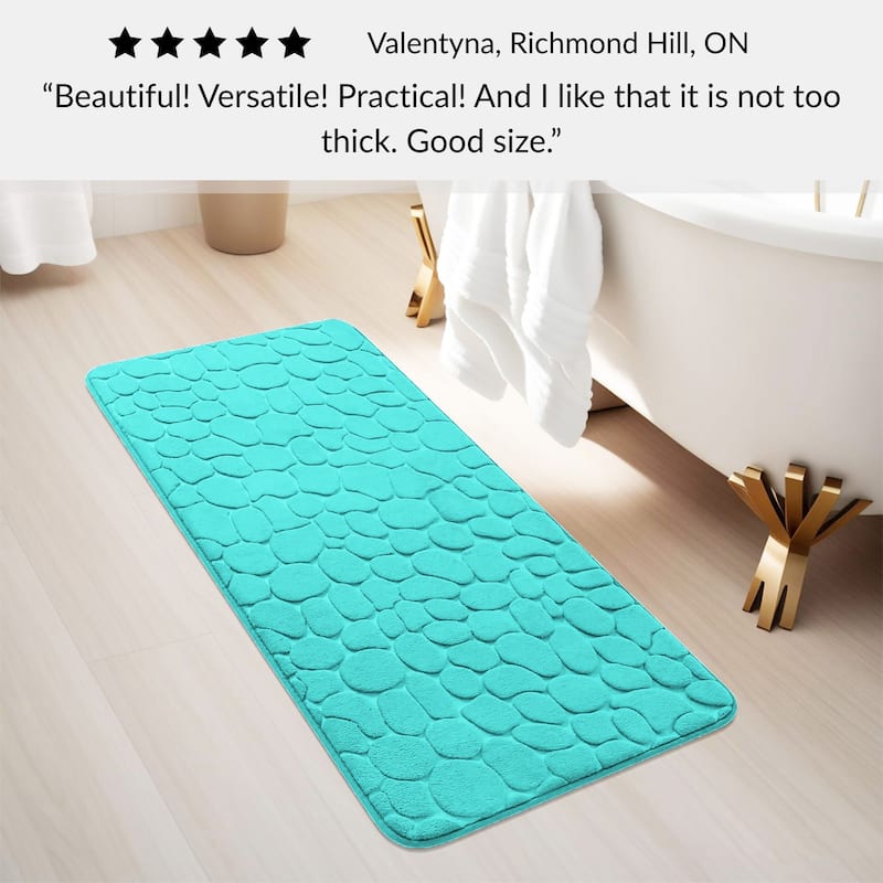 Memory Foam Runner Bath Mat Pebble Design 48x18