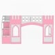preview thumbnail 22 of 23, Twin Size Multifunctional Loft Bed with Storage Staircase Ladder, Castle Shaped Kids Bed Frame with Guardrails