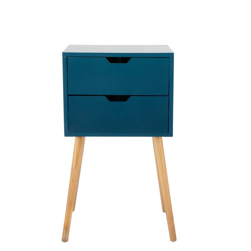 Set of 2 Nightstand, Wood Bedside Table with 2 Drawers, for Bedroom