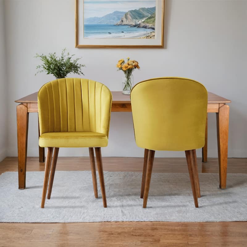 Roswell Mid-Century Modern Velvet Dining Chair (Set of 2)