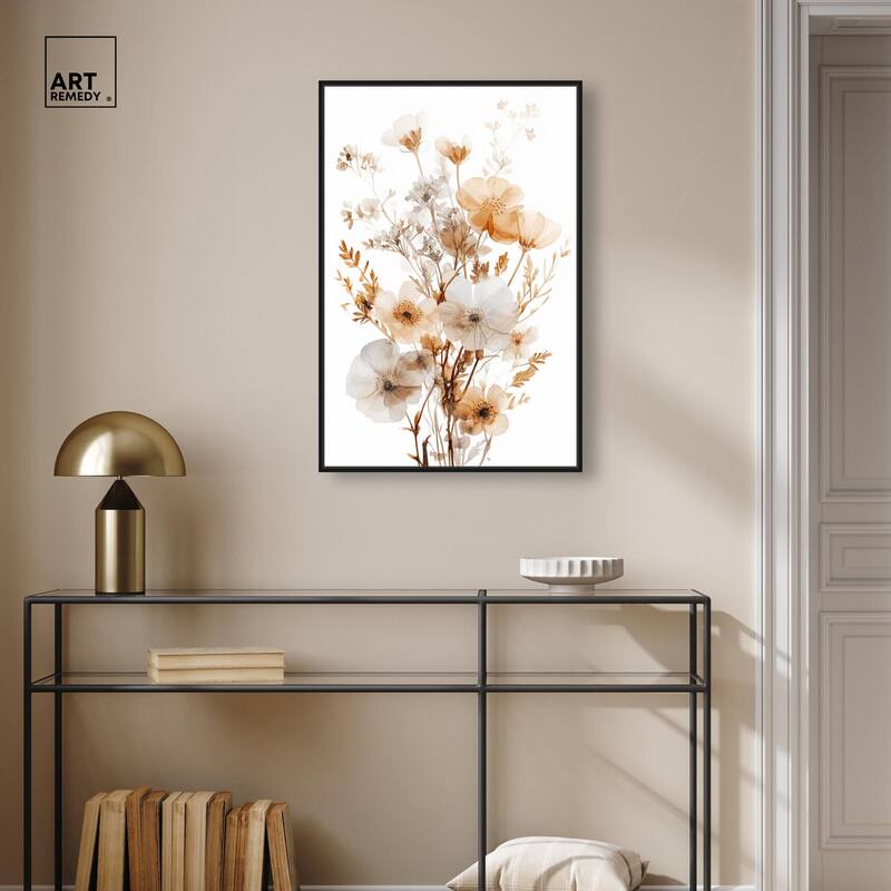 Parchment Petals Canvas by Art Remedy