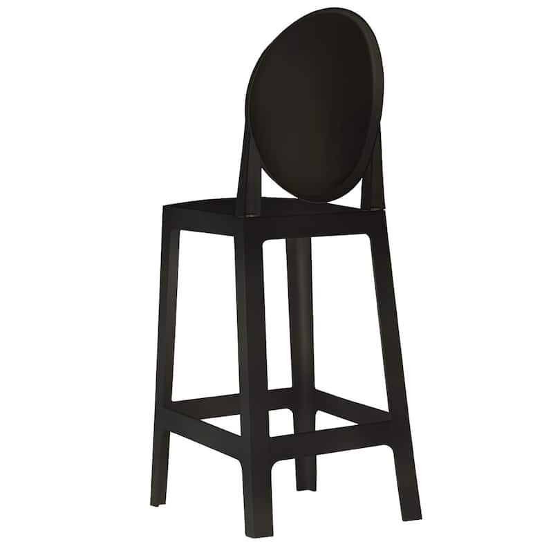 25" Seat Height With Back Modern Plastic Side Bar Counter Stool Accent Armless Crystal Home Office