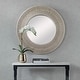 preview thumbnail 3 of 5, Small Round Wall Mirror - 33" - Beige