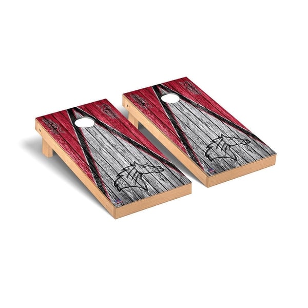 slide 2 of 5, Rider Broncs Triangle Cornhole Board Set