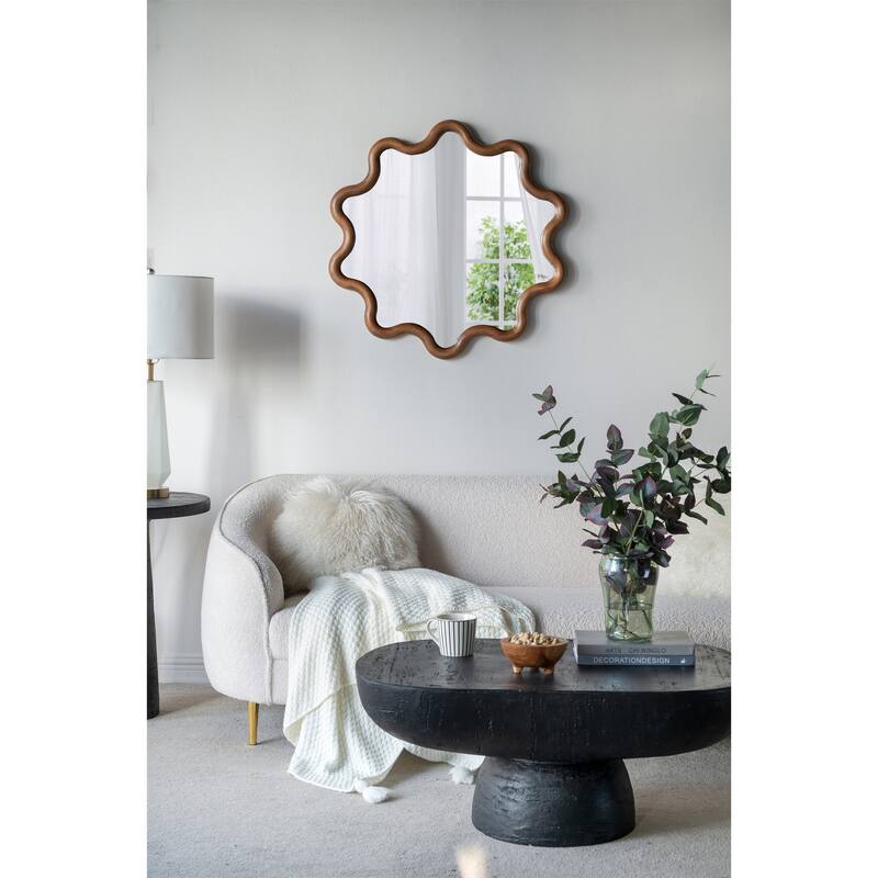 Wooden Accent Mirror with Unique Frame