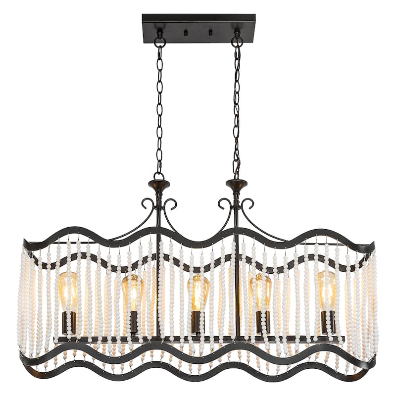 5 Light Linear Pendant Lighting for Kitchen Island - 38.58"x9.06"x22.05"
