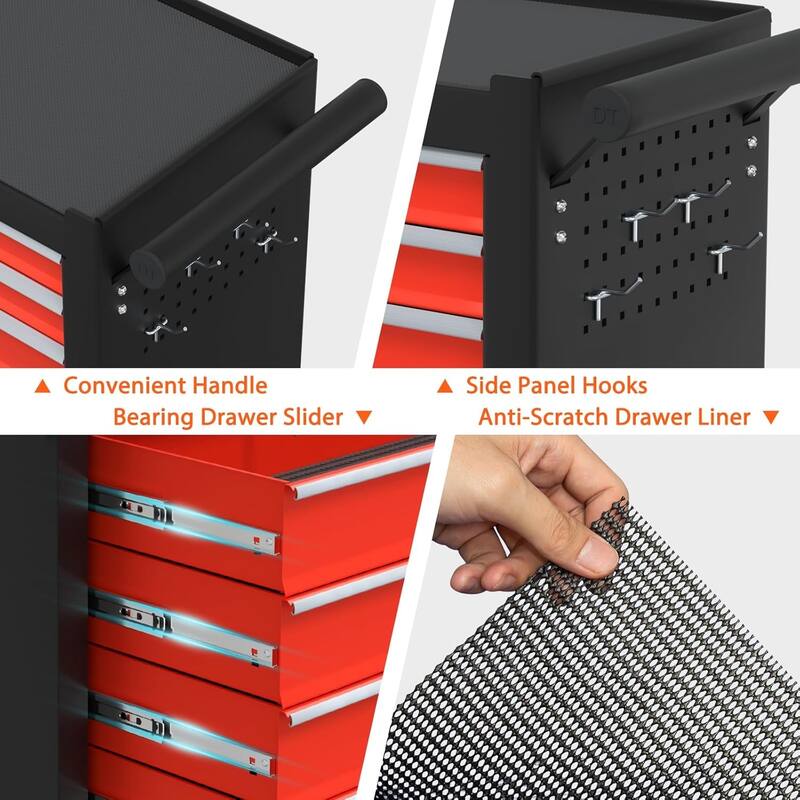 7-Drawer Rolling Tool Chest Toolbox with Keyed Locking