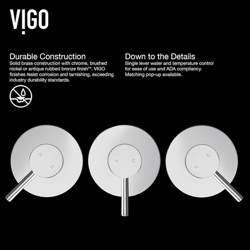VIGO Olus 5" H Single Handle Wall Mount Bathroom Faucet