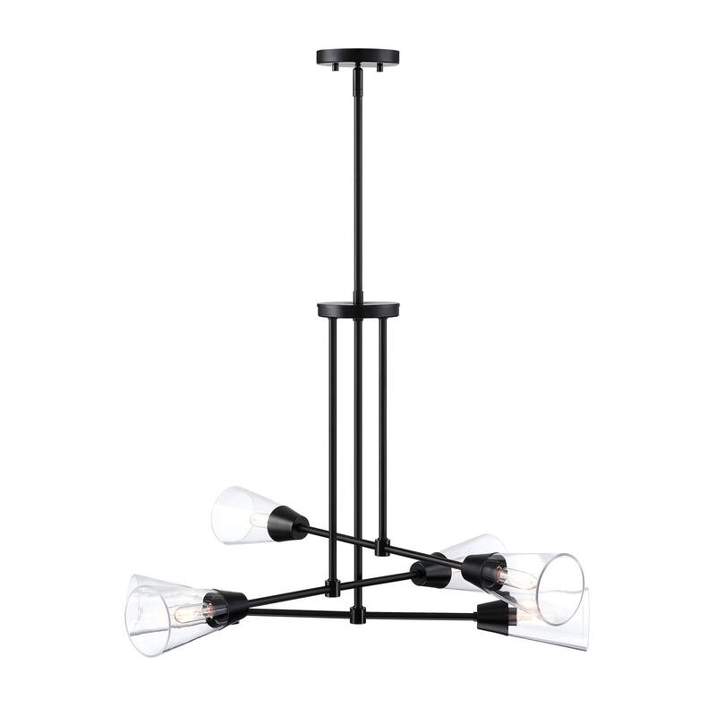 Norro 33.5 in. 6-Light Matte Black Modern Pendant Light