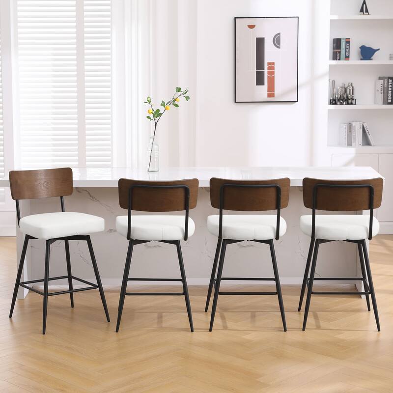 26"/ 29" Faux Leather Swivel Counter/ Bar Stools Set of 2/3