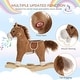 preview thumbnail 6 of 7, Qaba Rocking Horse Plush Animal on Wooden Rockers with Sounds, Brown