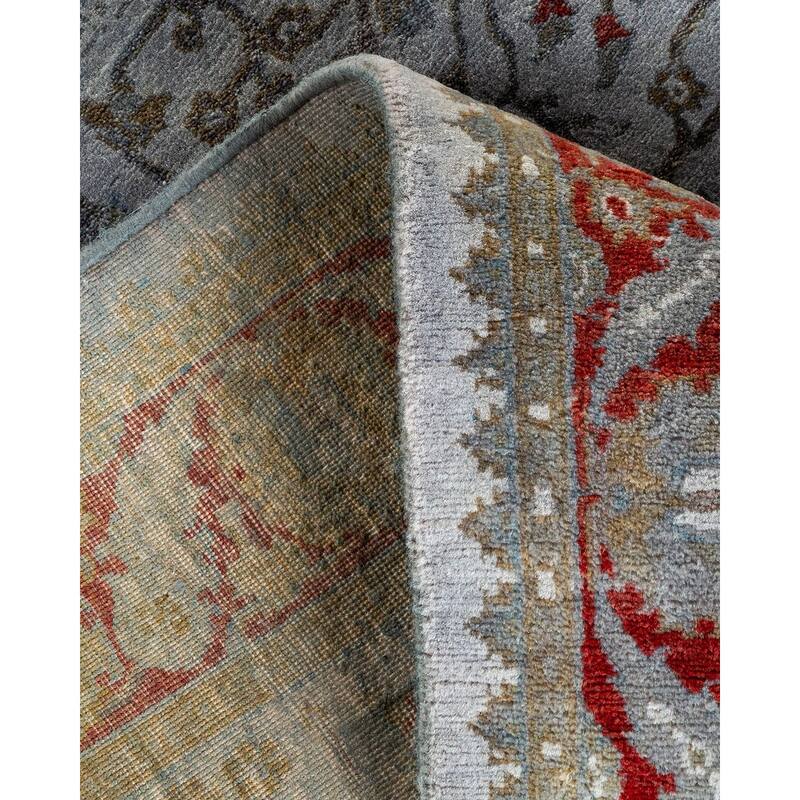 Overton Hand Knotted Wool Vintage Inspired Modern Contemporary Overdyed Gray Area Rug - 2' 8" x 4' 5"
