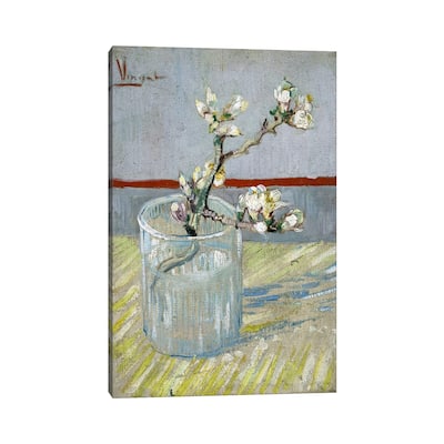 iCanvas "Sprint of Flowering Almond Blossom in a Glass" by Vincent van Gogh Canvas Print