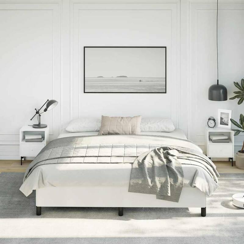 vidaXL Bed Frame, Faux Leather, No Mattress
