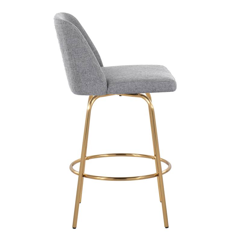 Silver Orchid Vallberga 26" Counter Stool with Gold Metal Base (Set of 2)
